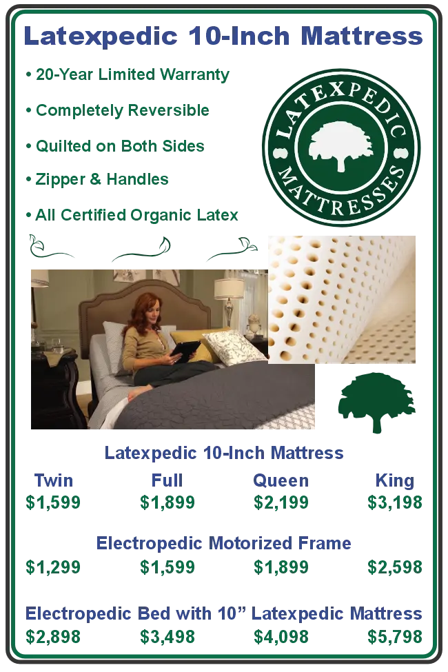 Latexpedic mattress price list